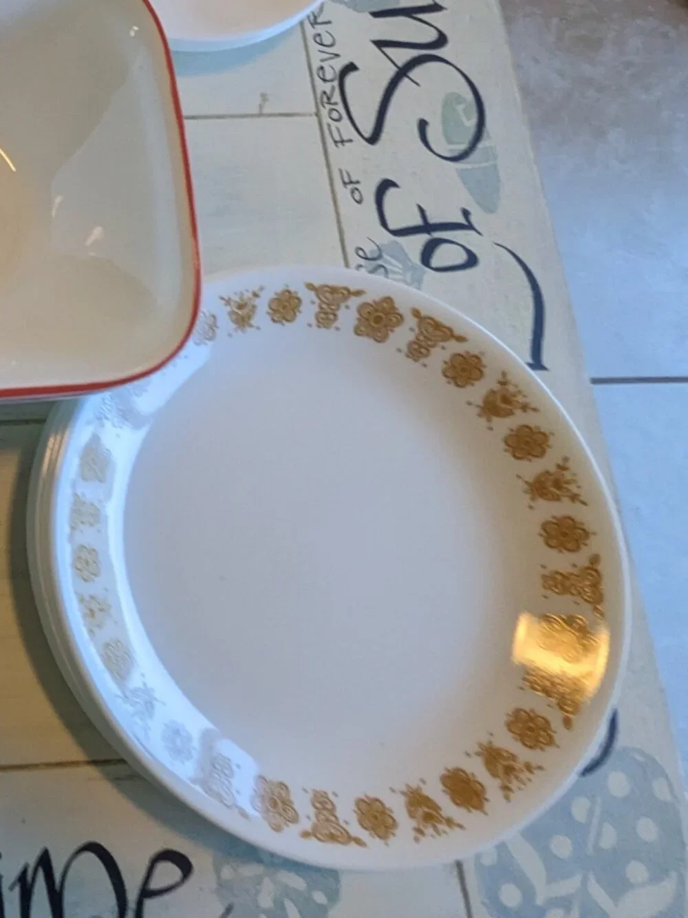 Vtg. Corelle 6 Cake Plates, Butterfly Pattern - Picture 2 of 3